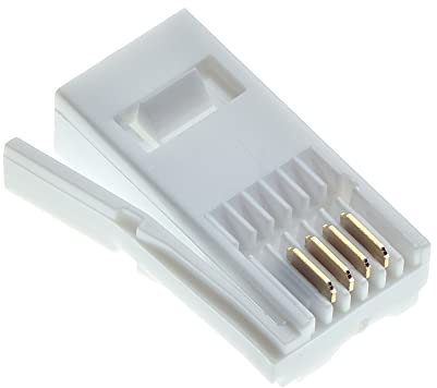 Keple 4 Wire BT Telephone Cable Plugs - Pack Of 10, BT Plug To Landline Cable Mount For Home Or Office