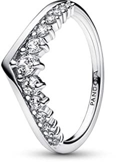 PANDORA Timeless Wishbone Schwebender Pavé-Ring in Sterling-Silber mit Cubic Zirkonia Timeless Collection, Größe 54, 192320C01-54