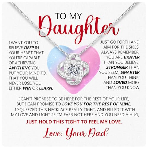 To My Daughter Necklace From Dad With Heartfelt Message & Elegant Box, Father Daughter Gifts from Dad, Birthday Gift for Daughter Adult, Father Daughter Necklace, Daddy Daughter Gifts For My Daughter