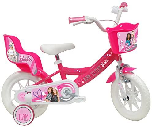 Barbie, Bicicletta Bambina, Rosa-Bianco, misura 12