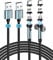 Kuulaa Chargeur Magnétique Type C, Transfert de Données Charge Rapide 3A Câble Aimanté, Nylon 9Pin Cable Magnetique Type c pour Samsung Galaxy S10/S9/S8, Huawei P20, Honor, LG(1M+2M)