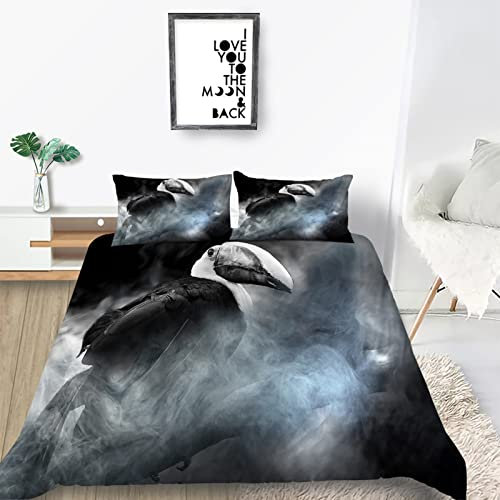 Kinder Bettwäsche Set Tukan Bettwäsche 135x200 cm Jungen Bettbezug für Mädchen Kids Microfaser Himmlische Qualität Betten Set mit 1 Kissenbezug 80x80cm Einzelbett 2