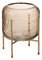 J-Line Vase Rond Sur Pied Verre Marron/Or Small