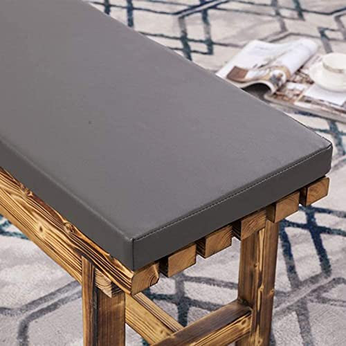 Bankkissen, PU-Leder, Outdoor-Sitzpolster, wasserdicht, für Garten, Terrasse, Schaukelstuhl, 2- und 3-Sitzer, abnehmbare Stuhlsitzmatte, 120 x 40 cm, grau