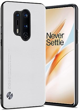 Puxssul für OnePlus 8 Pro Hülle, weiche TPU Kunstleder Hülle,Extrem leichte Ultraleichte Kameraschutz Lederhülle für OnePlus 8 Pro,Weiß