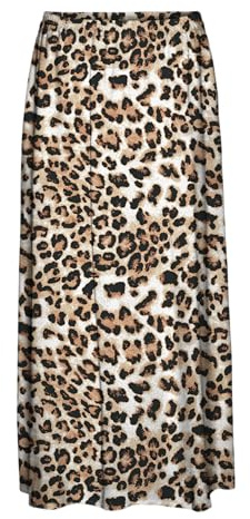 VERO MODA Damen Vmeasy Joy Maxi Slit Skirt WVN Ga Rock, Tan/AOP:Leo, M