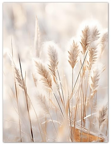 Wandbild Wohnzimmer Boho Style 50x70 cm Pampasgras Modern Beige - Poster Schlafzimmer natur groß Boho25