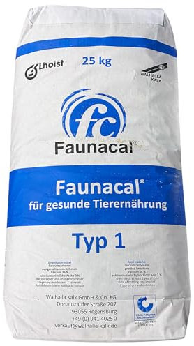 Walhalla Faunacal Futterkalk 36% Calcium 2% Asche - 25 kg grob für Hühner, Hühnergrit, Geflügelgrit, Grit, Futtergrit, Kalkgrit, Calciumcarbonat