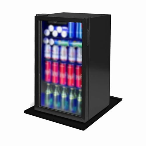 SWTHM Rutschfeste Mini-Kühlschrank-Tropfmatte, 60 x 60 cm, saugfähige Matte für Waschmaschine mit erhöhtem Rand, Gefrierschrank, auslaufsichere Tropfpfanne für Zuhause, Büro (schwarz)