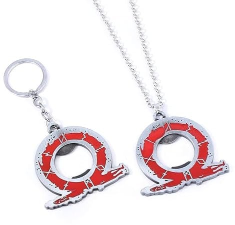 junweideyi GOW Keychain Kratos Leviathan Axe Keychain Blades of Chaos Keychain Gifts for Men Teens Game Fan (2 Pcs A)