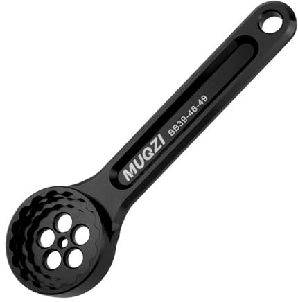 5-in-1 Bike Bottom Bracket Tool for 12/16-Notch 39/41/44/46/49mm External Cups Lockring and Crank Arm Cap Install Removal Wrench for Shimano, SRAM, FSA, Rotor, Chris King, Truvativ GXP, Black