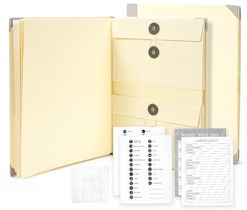 In Case Ordner für Papiere, Dokumentenmappe, Portfolio-Ordner I Go, Fächermappen und Ordner, fehlender Ordner, wichtiger Dokumenten-Organizer für Schule, Büro, Zuhause (Beige)