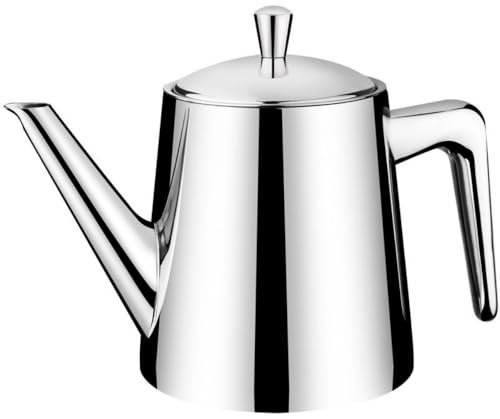 LoveFirst Stainless Steel Teapot Coffee Pot with Removable Tea Filter 0.75l Silver Mirror Polished Suitable for Brewing Loose Tea in Restaurants, Hotels, Clubs, Lounges, Home Kitchens and Offices.