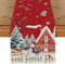Rot Weihnachten Tischläufer Schneeflocke Schneemann Tischdecke Tischläufer Winterlich,Saisonnal Winter Küche Tisch Dekoration Drinnen Urlaub Party Dekor 33x183cm