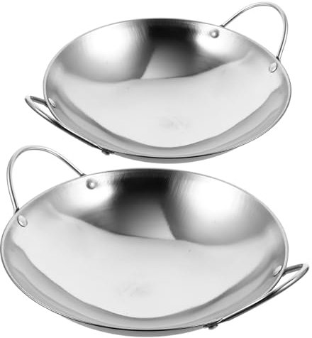 BESTOYARD 2piezas Wok Inoxidable Doble Olla Para Cocinar y Hot Pot Para Doméstico y Comercial Diámetros