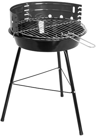 Berlinger Haus Holzkohlegrill rund BH-8648 | Kompakter Kesselgrill Ø 46 cm mit höhenverstellbarem Chromrost | Robuste Stahlkonstruktion, Schwarz