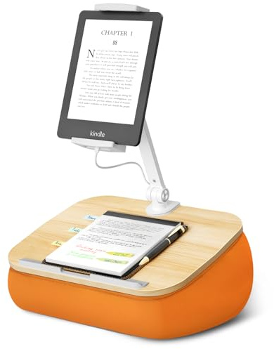 ERGONOV Lap Beanbag Gemütlicher Kindle-Kissenständer für Bett mit verstellbarem Arm, 360°-Tablet-Halterung, passend für 11,9 cm - 33 cm große Kindle, iPad, Handy, Laptop, Schoßschreibtisch für