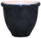 Gardening Naturally Cortona High-Gloss Indoor Outdoor Plant Pot – Black and Blue Planters in Multiple Sizes (Black, Large)
