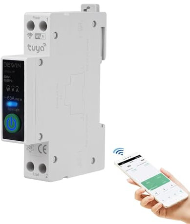 DEWIN WiFi Smart Leitungsschutzschalter, Tuya WiFi Smart Circuit Breaker mit Zeitschaltuhr Funktion und Fernsteuerung für Smart Home 40A AC 230V