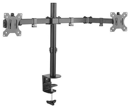 PRENDELUZ Soporte Mesa 2 x Monitor/TV 13'-32' Incl/Gira TOOQ Negro