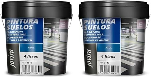 JOVIRA PINTURAS Peinture Sols, Garages, Terrains de sport, sols en béton, asphalte et ciment. Protège et décore les surfaces, aspect mat. (4 Litres, Bleu) (Lot de 2)