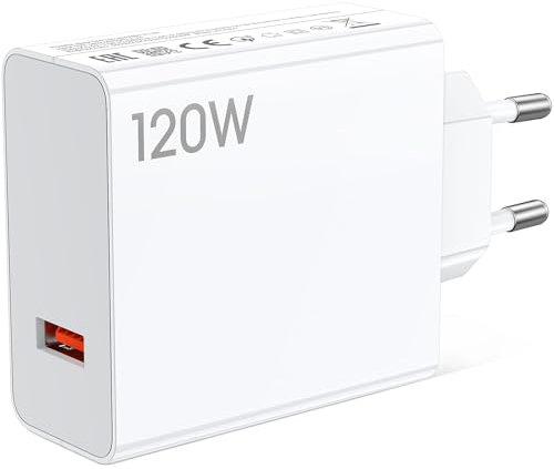Cargador USB 120W para Xiaomi Redmi Note 14 Pro+ 13 Pro+ 12 5G,120W HyperCharge Adaptador de Cargador Móvil Rapida Carga Turbo Enchufe para Xiaomi 14T 13T Poco F7 Ultra Black Shark 5 4, Solo Adaptador