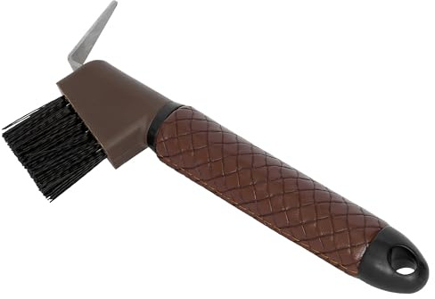 START Hufkratzer mit Bürste – ergonomischer Hufauskratzer für Pferde – robuster Hufreiniger 2-in-1 mit rutschfestem Griff für einfache und sichere Hufpflege (Braun)