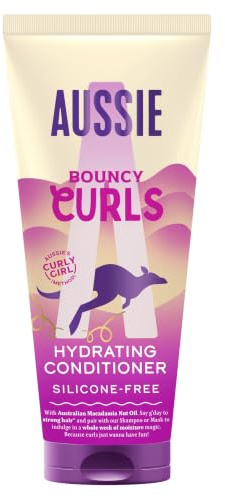 Aussie Lockenspülung gegen Frizz, ohne Silikon, lockiges Haar, 200 ml | Perfekt für gewelltes, lockiges und krauses Haar, angereichert mit Rizinusöl, vegan und Cruelty-Free