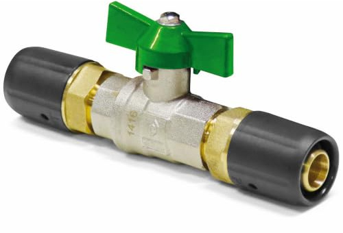 Pipetec Steckfitting Kugelhahn für Trinkwasser 16 x 2mm | für Mehrschichtverbundrohr und Aluminiumverbundrohr, DVGW Zertifiziert, 10 Jahre erweiterte Herstellergewährleistung