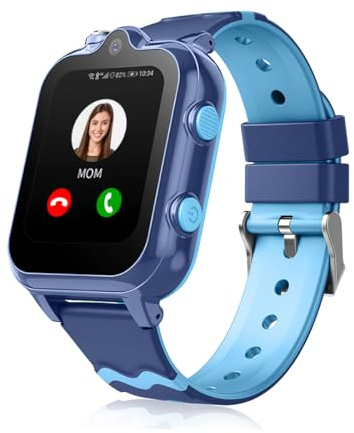 ALMALUX Smartwatch Infantil 4G – GPS de Alta Precisión, Doble Cámara, Videollamadas HD, Batería Extendida 1000mAh y Zonas de Seguridad – Color Azulq