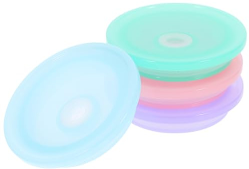 Baluue 4pcs Wide Mouth Mason Jar Lids with Straw Hole Glass Cup Replacement Covers Sealing Jam Jar Caps Dishwasher Safe Drinkware Accessories