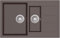 Granitspüle W800 Küchenspüle in versch. Farben Einbauspüle Granit inkl. Drehexcenter, Ab- und Überlaufgarnitur ab 60er Spülenunterschrank Made In Germany (braun)