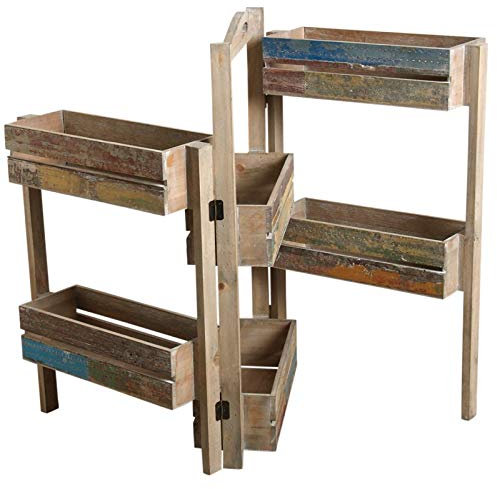 AubryGaspard - Jardinera con patas de madera reciclada