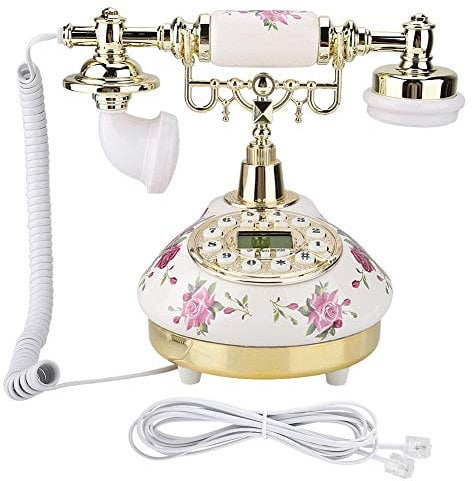 Vintage Antikes Telefon, Umweltfreundliches Keramikgehäuse Abnehmbare Halterung Retro Antikes Telefonimitat mit Freisprechfunktion für Hintergrundbeleuchtung, Blitzschutzfunktion, IP-Funktion