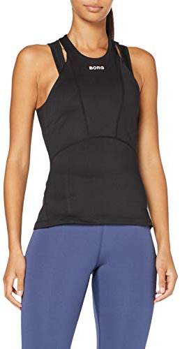 Bjorn Borg Damen Tank Casa T-Shirt, Schwarze Schönheit, 40