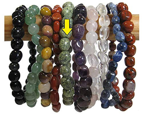 ONYX Edelstein Schmuck ARMBAND Steingröße ca. 8mm. Im Stoffbeutel. 10 Sorten erhältlich: Amethyst Aventurin Bergkristall Breckzienjaspis Jaspis Mookait Rosenquarz Silberauge Sodalith. 95430-17