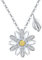 CUOKA MIRACLE Gänseblümchen Halskette Silber 925 Blatt Anhänger Kette Blumen Kette Gänseblümchen Anhänger Blumen Schmuck Valentinstag Neujahrs Geschenke für Damen Mädchen Kinder
