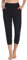 MOVE BEYOND Butterweiche Jogginghose Damen 3/4 Trainingshose Yoga Hose Sommer Capri Sporthose Hoher Bund, Schwarz, L
