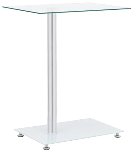 vidaXL Beistelltisch U-Form Couchtisch Wohnzimmertisch Kaffeetisch Sofatisch Glastisch Tisch Laptoptisch Transparent 45x30x58cm Hartglas