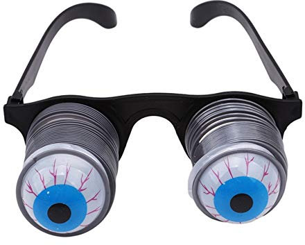 Sperrins Pop-Out-Brille Wackelige Augen auf Federn Pop-Out-Augen Neuheit Brille Halloween Karneval Party Kunststoff Witz Horror Schock Pop Eyes Brille Spielzeug