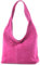 modamoda de T150 Damen Schultertasche Shopper Large aus Wildleder handmade in Italy, Farbe:Pink2021