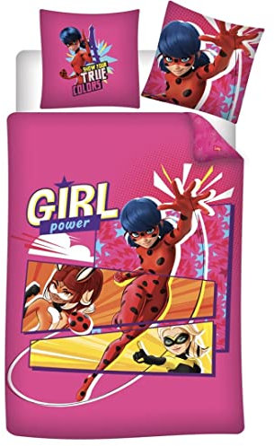 Aymax Miraculous Kinder Bettwäsche-Set, Bettbezug 140x200 cm + Kissenbezug