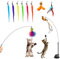 JOPHEK Jouet pour Chat, Jouets pour Chats Jouets Interactifs Jouet Chat Lot, with Feather Bell, Feather, Bird, Caterpillar Pendant (12P)