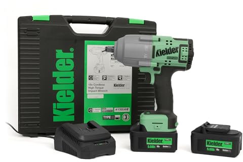 Kielder KWT-085-02 18v Brushless Cordless 1/2 1790Nm High Torque Impact Wrench Kit, 2 x 5.0Ah Li-ion TYPE18 Battery, Charger & Case