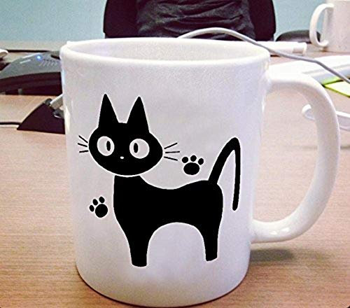 Jiji The Cat Tasse Studio, Ghibli, Katzenliebhaber, 325 ml, weiße Keramik
