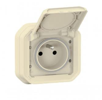 Legrand 069860LS | Prise de courant étanche Encastré Plexo SablePrise de courant étanche Encastré Plexo Sable