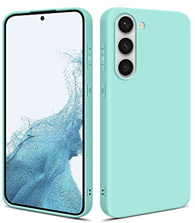 HSP Hülle für Samsung Galaxy S23 5G, Silikon Handyhülle, Dünn Case, Türkis | Kameraschutz, matt, passgenaue Aussparungen, erhöhte Ränder, Handy Schutzhülle, Silikonhülle, Phone Cover, Silicone