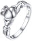 PROSILVER Damen Verlobungsring Ehering Silber 925 Irische Claddagh Ring Größe 59 Trauring Freundschaftsring Schmuck für Hochzeit Verlobung