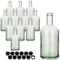 gouveo Lot de 12 Bouteilles en Verre 500 ML Classique avec Bouchon à vis Noir - Bouteille Vide 0,5 l en Verre à remplir de Liqueur, gin, Huile, vinaigre (KFT500SD)
