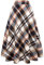 IDEALSANXUN Damen Maxirock mit hoher elastischer Taille, A-Linie, kariert, Winter, warm, ausgestellt, lange Röcke, Lang Weiß Braun, Klein
